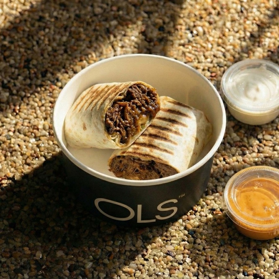 Beef Tortilla — Seasoned beef, peppers, garlic sauce — from the OLS menu, Al Khobar