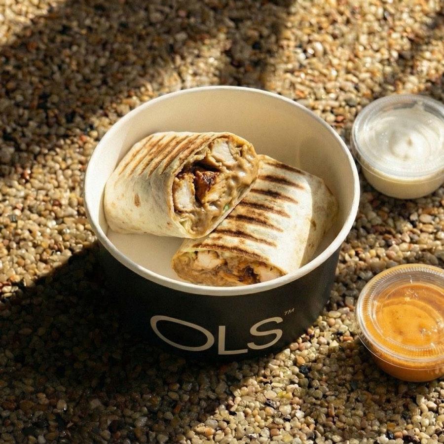 Chicken Tortilla — Grilled chicken, slaw, chipotle wrap — from the OLS menu, Al Khobar
