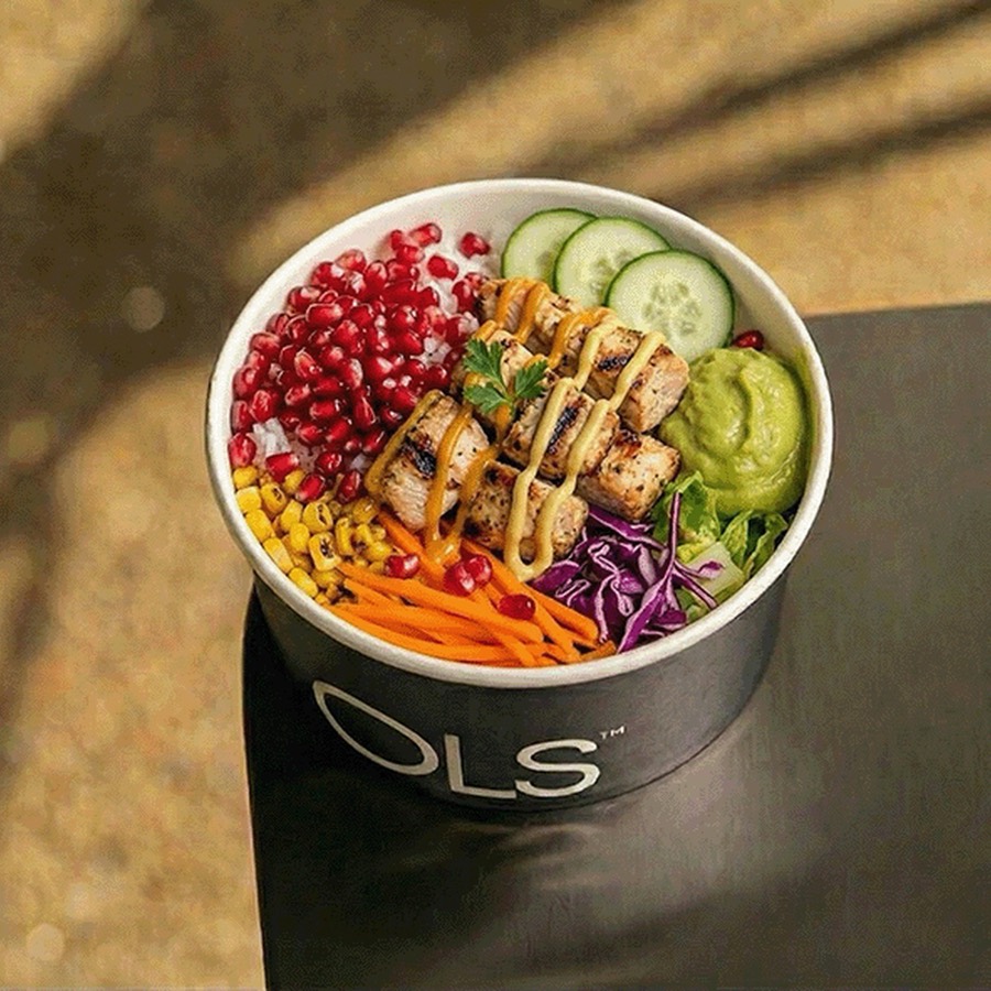 Grilled Chicken Poke Bowl — Grilled chicken, edamame, corn, teriyaki — from the OLS menu, Al Khobar